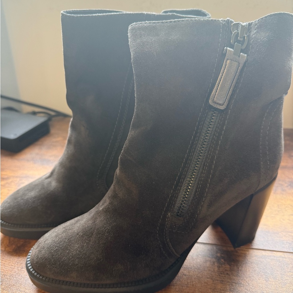Aquatalia Brown Heeled Boots Sleek Modern Design